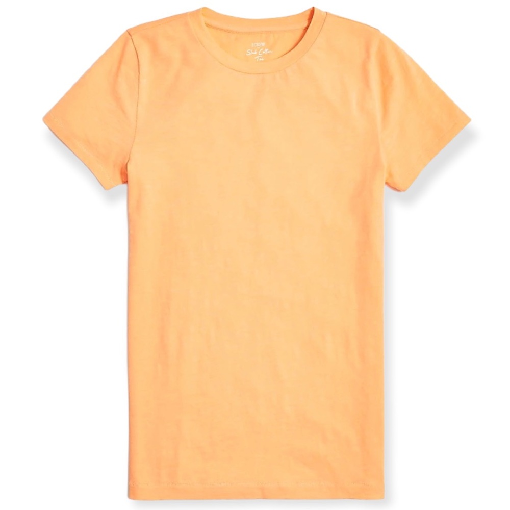 J. CREW T-Shirt Vintage Cotton Tee Crewneck Neon Mango Short Sleeve NWT